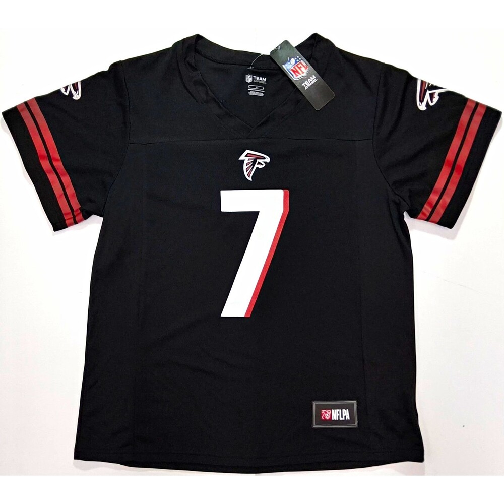 NFL Team Apparel Atlanta Falcons Bijan Robinson #7 Women’s L Jersey Black NFL